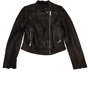 BAGATELLE‎ NYC Genuine Leather Moto Full Zip Jacket